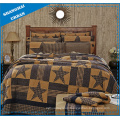 Vintage Star Design Printed Polyester Patchwork Style Bedspread Set